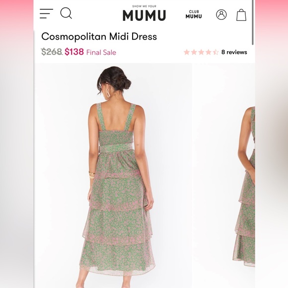 Show Me Your Mumu Cosmopolitan Midi dress - Watermelon floral - Picture 4 of 4